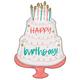 Premium Happy Cake Day Birthday Foil Balloon Bouquet with Balloon Weight, 11pc